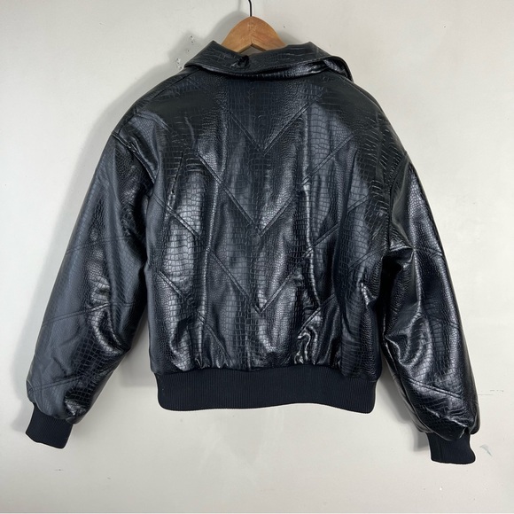 Revolve Superdown Black x bridget katrina oversized jacket SZ Large Faux Leather - Picture 8 of 15